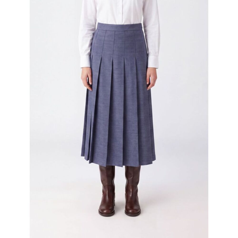 Rohe Women High-Waisted Pleated Midi Skirt Rohe In Wool Blend